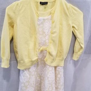 Cute bright little girls dress w/ sweater